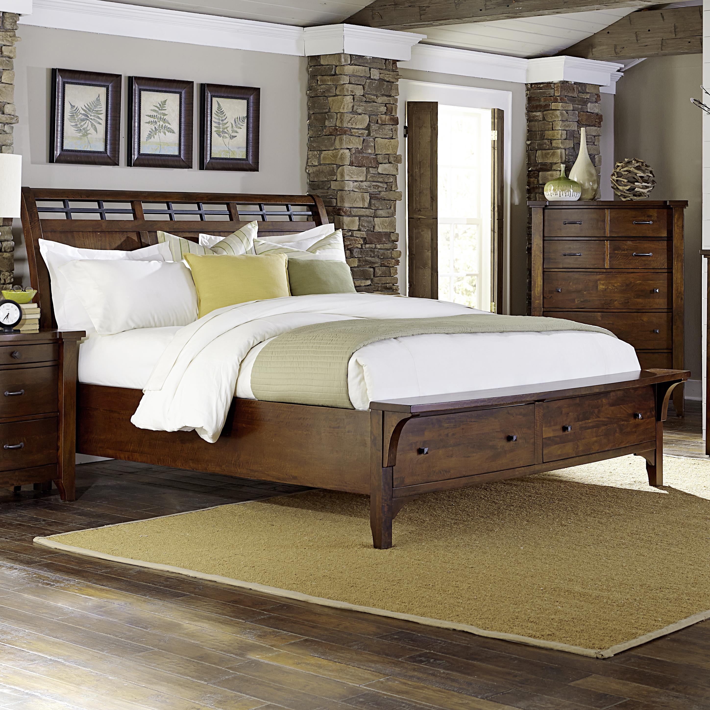 Napa Furniture Designs Whistler Retreat Solid Mango Queen Storage Bed